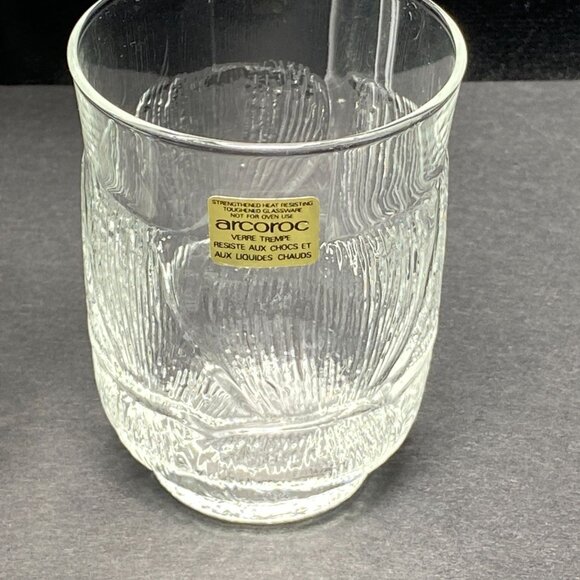 Vintage Arcoroc Set Of 6 Heat Resistant Glassware - 7 Oz Textured Tumblers - Picture 4 of 8